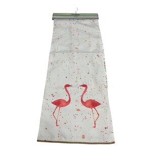 Thro by Marlo Lorenz Flamingo Table Runner – 13" x 72" – Pink Birds on White